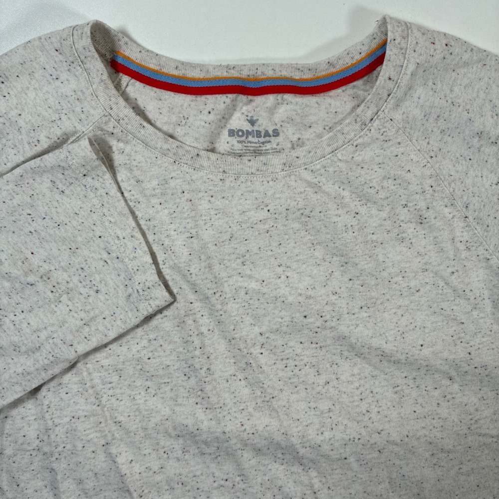 Bombas Long Sleeve Shirt XL Oatmeal Speckled Pima Cotton Base Layer